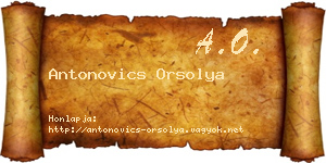 Antonovics Orsolya névjegykártya